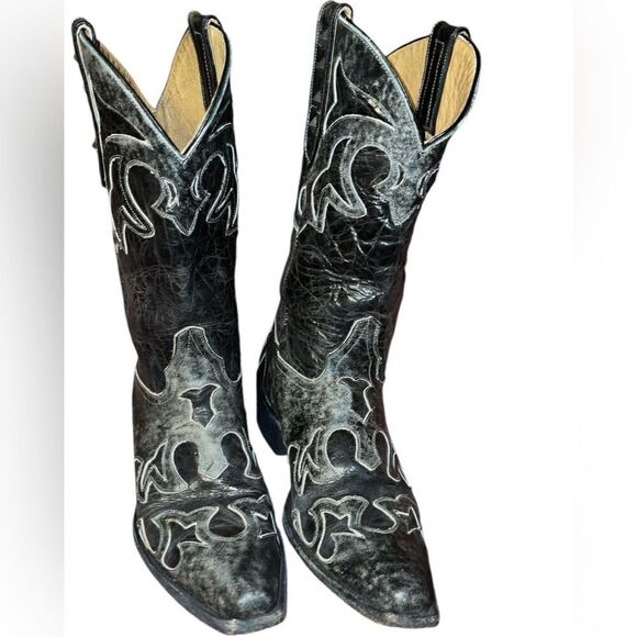 Sterling River CowGirl Cowboys Black/Gray Embroidered Leather Made InMexico - Picture 3 of 7